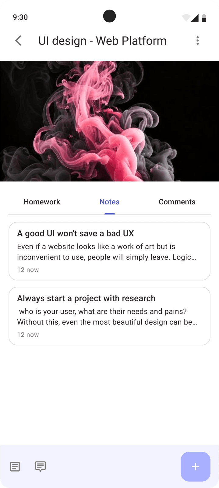 Lesson, notes