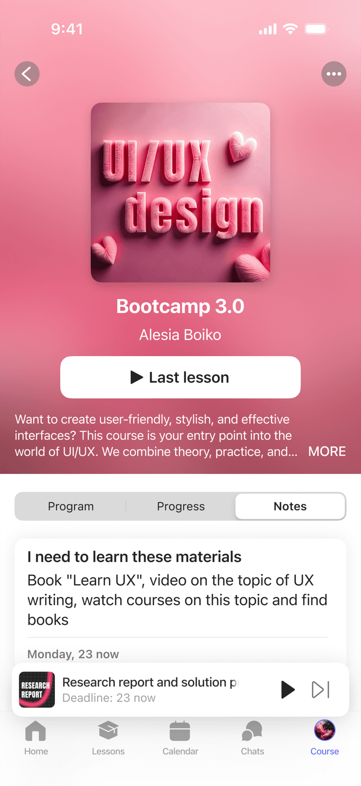 Course, notes