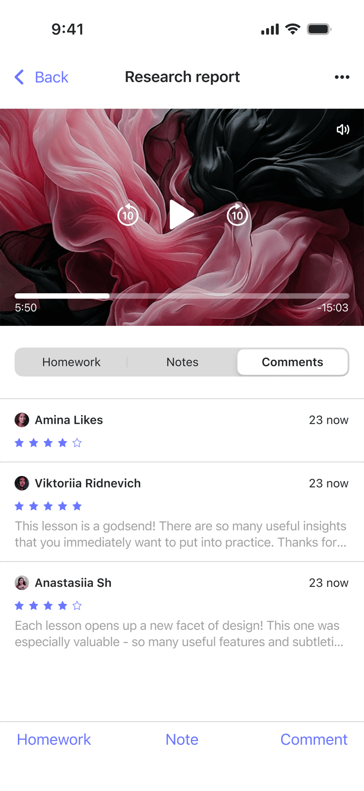 Lesson, comments